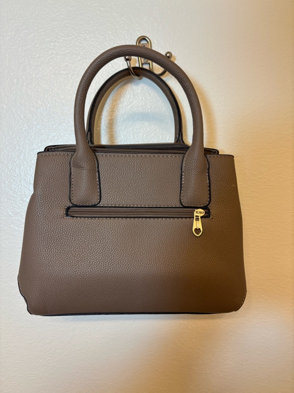 Structured Taupe Women’s crossbody  Handbag with Detailing - Picture 4 of 6